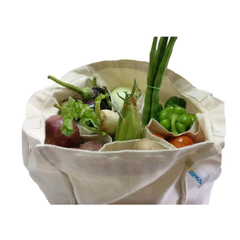 100% Cotton Canvas Shopping Bag for Vegetables and Groceries