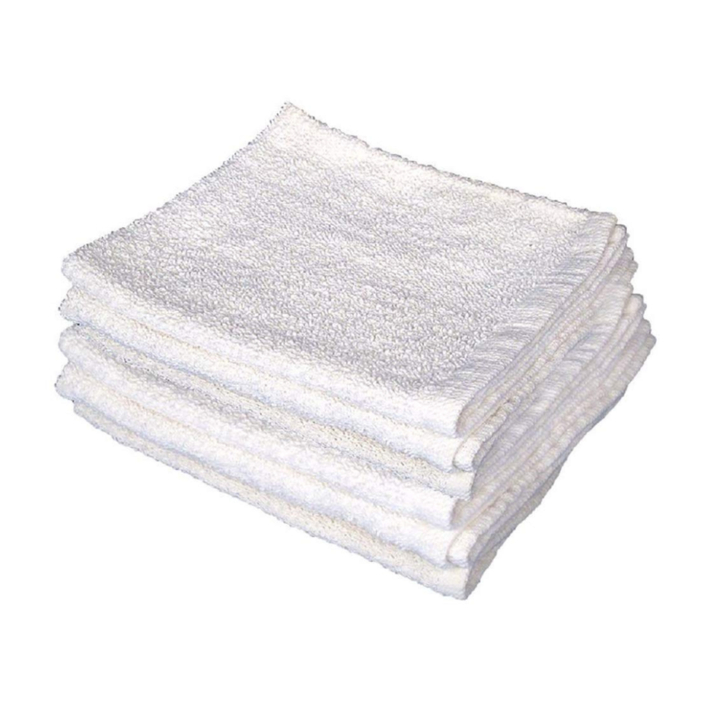 Arka Home Products 100% Cotton Everyday Cleaning Towels (Set of 8-White 14X17)