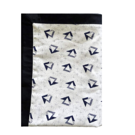 Arka Home Products 100% Pure Cotton Printed Dohar - Comforter Reversible Double-Layered (Double, White Base with Blue Triangles)